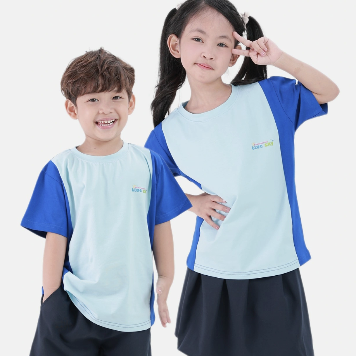 Đồng Phục Mầm Non Màu Xanh Biển Phối Xanh Bích- MN205